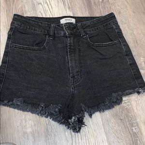 black jean shorts